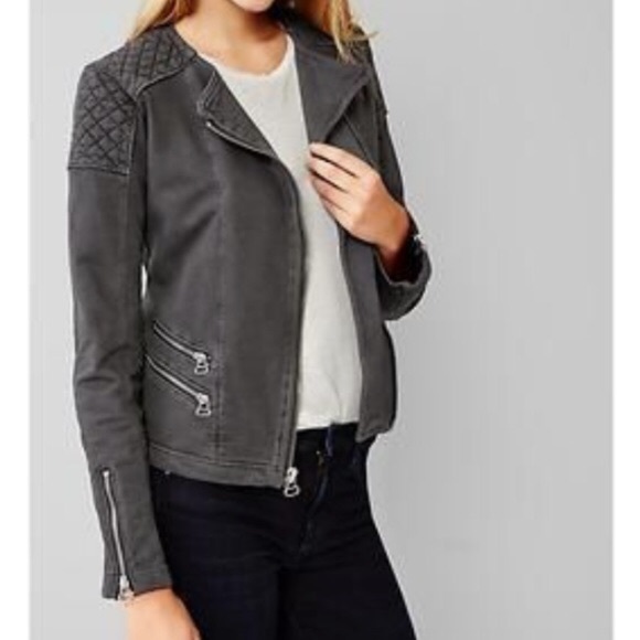 GAP Jackets & Blazers - NWT Gap Soft Black Quilted Moto Jacket